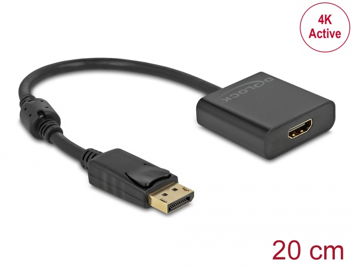 Delock Products 63585 Delock Adapter DisplayPort 1.2 to HDMI female 4K Active black