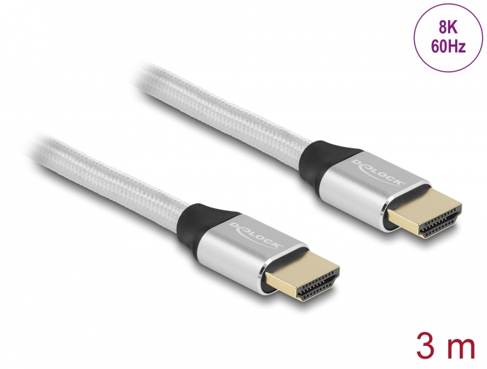 Cable de 3m HDMI 2.1 8K - Cable HDMI Certificado de Ultra Alta Velocidad -  48Gbps - 8K 60Hz - 4K 120Hz - HDR10+ - eARC - Cable HDMI Ultra HD 8K 