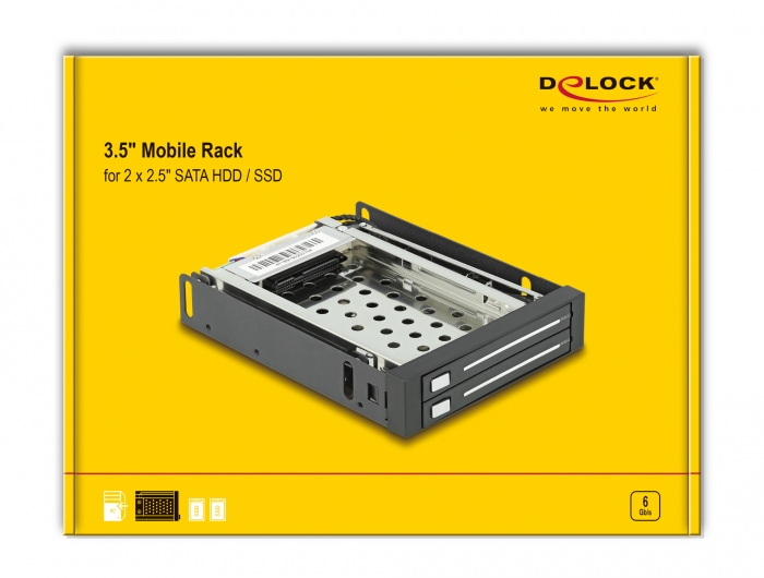 Delock - 47194 - boitier rack pour disque dur - 3.5 mobile rack
