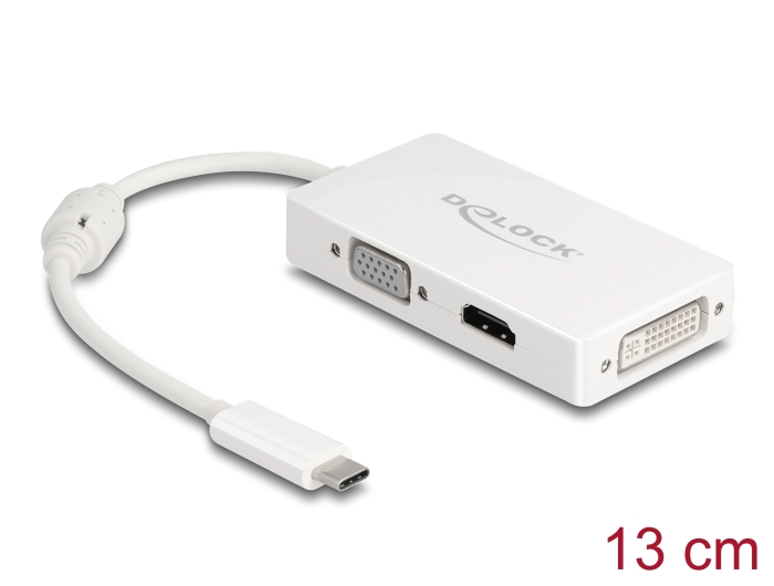 Delock Produits 63924 Delock Adaptateur USB Type-C™ mâle > VGA / HDMI / DVI femelle  blanc