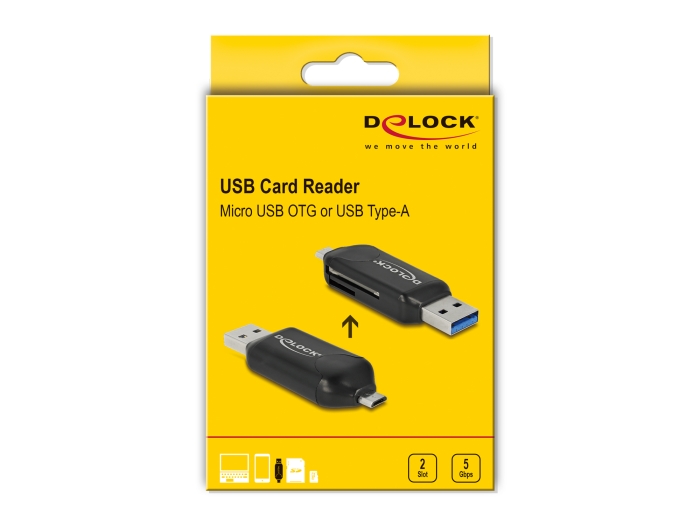 Lecteur de carte USB 2.0 pour cartes mémoire CF / SD / Micro SD / MS / xD /  M2 Delock
