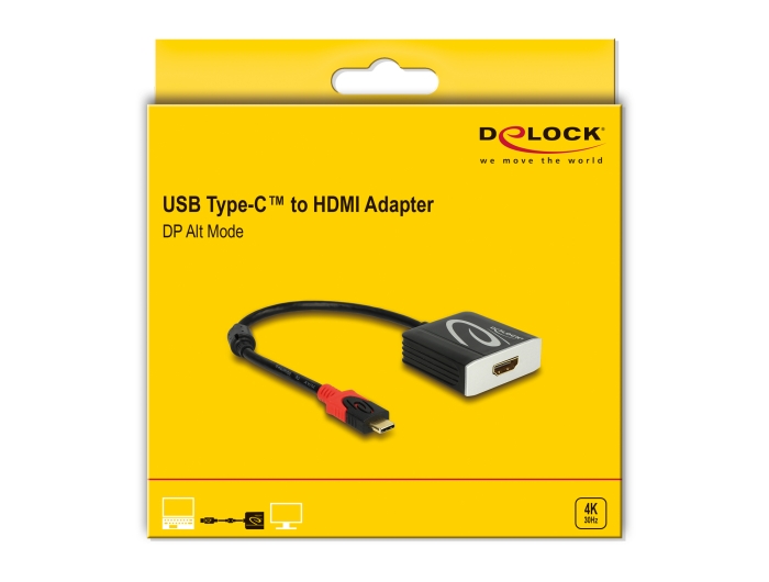 Delock Productos 62999 Delock Adaptador USB Type-C™ macho > HDMI hembra  (Modo DP Alt) 4K 30 Hz