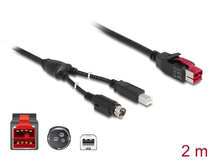 DELOCK 85496: PoweredUSB Kabel Stecker 12V > 12V, 5 m bei reichelt