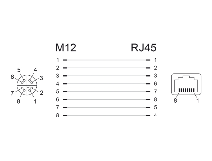 M12 Adapter X-kodiert auf D-kodiert