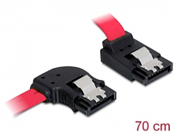 82616 Delock Cable SATA 70cm  left/up metal red