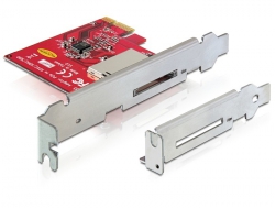 91485  Delock Lecteur de carte PCI Express > 1 fente externe pour carte SD / SDIO, 1 fente interne pour carte MS
