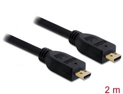 82778 Delock Cable High Speed HDMI with Ethernet micro D-male > micro D-male 2 m