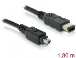 82012  Delock FireWire cable 1.8m 6p/4p