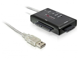 61825 Delock Convertisseur USB 2.0 > SATA 22 Pin / 16 Pin / 13 Pin