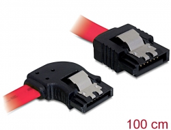 82605 Delock Cable SATA 100cm  left/straight metal red