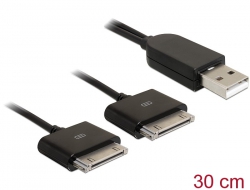82708 Delock Kabel USB 2.0 Stecker > für 2 x IPhone Stecker