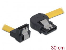 82527 Delock Cable SATA 30cm right/ down   metal yellow