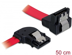 82619 Delock Cable SATA 50cm  left/down metal red