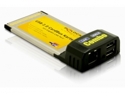 61609 Delock USB2.0 CardBus + Gigabit LAN Port Card
