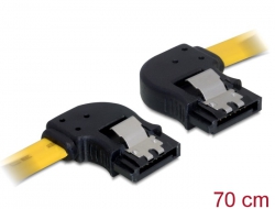 82513 Delock Kabel SATA 70cm links/rechts Metall gelb