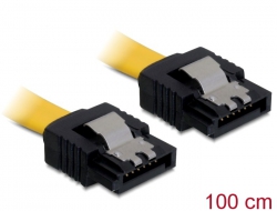 82484 Delock cable SATA 100cm straight/straight metal  yellow