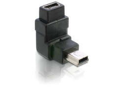 65085 Delock Adapter mini USB-B 5pin 90° angled male > female