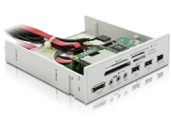 91631 Delock Multipanneau 5.25 – Lecteur de cartes 61 en 1 / FireWire / USB 2.0 / eSATA / Audio