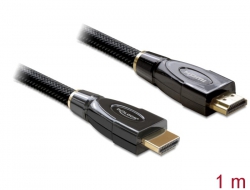 82736 Delock Cable High Speed HDMI with Ethernet – HDMI A male > HDMI A male straight / straight 1 m Premium 