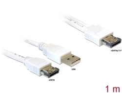 84465 Delock Power Over eSATA Y-Kabel > USB + eSATA Stecker 1 m