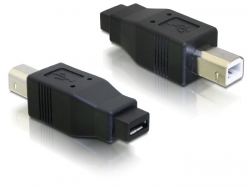65030 Delock Adapter USB 2.0 Type Micro-A + Micro-B female > USB 2.0 Type-B male