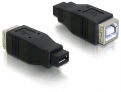 65031 Delock Adapter USB micro-A+B female to USB2.0-B female