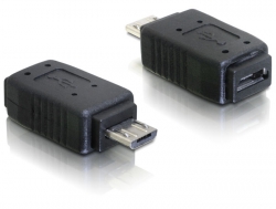 65033 Delock Adapter USB micro-A+B female to USB micro B-male