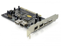 89050 Delock USB2.0 + FireWire PCI Tajeta, 4+2 Port