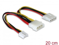 82111 Delock Power Cable Molex 4pin male to Molex 4 pin female + 4 pin Floppy