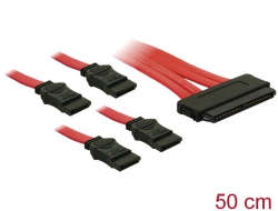 83046 Delock Cable SAS 32 pin SFF-8484 > 4 x SATA 7 pin  50 cm