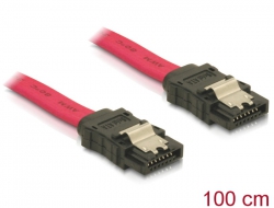 84248 Delock SATA cable 100cm straight/straight metal red