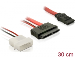 84384 Delock Cable Micro SATA male + 2 pin Power 5 V > SATA 7 pin 30 cm