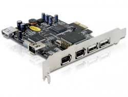89141 Delock PCI Express carte USB 2.0 + FireWire