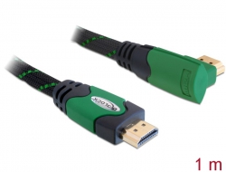 82951 Delock High Speed HDMI-kábel típusú Ethernet – HDMI A dugós > HDMI A dugós derékszögű 4K 1 m