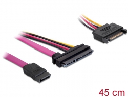 83130 Delock Cable SATA 22 pin > SATA 7 pin + SATA power 15 pin