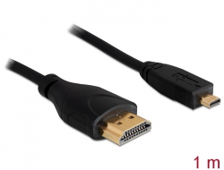 83134 Delock Cable High Speed HDMI with Ethernet A- male > micro D-male Slim 1 m