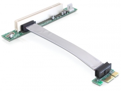 41857 Delock Riser Karte PCI Express x1 > 1 x PCI mit flexiblem Kabel 13 cm links gerichtet