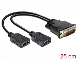 65280 Delock Adapter DMS-59 Stecker > 2 x HDMI Buchse 20cm