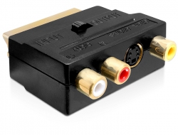 85005 Delock Adapter Scart male + switch > RCA / S-Video female