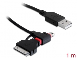 83152 Delock Data- and Charging Cable USB 2.0 male > USB mini / USB micro-B / IPhone