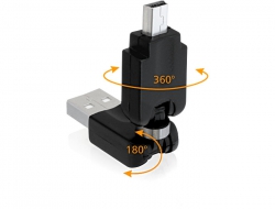 65259 Delock Rotation adapter USB 2.0-A male > USB mini male