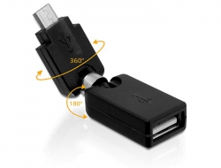 65366 Delock Rotationsadapter USB 2.0-A Buchse > USB micro-B Stecker