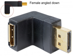 65382 Delock Adapter DisplayPort male > DisplayPort female angled down