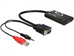 62408 Delock VGA–HDMI adapter audió funkcióval