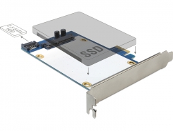 89342 Delock PCI Express Card > Hybrid 1 x internal SATA 6 Gb/s + 1 x internal 2.5″ SATA
