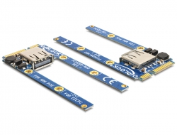 95235 Delock Mini PCIe I/O 1 x A-típusú USB 2.0-s csatlakozó (teljes méret/fél méret)