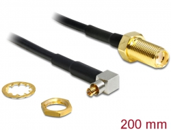 88468 Delock Antenna Cable SMA Jack Bulkhead > MC-Card Plug 90° 200 mm