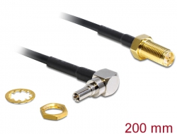 88465 Delock Antena Cable RP-SMA mampara hembra a CRC-9 macho 90° 200 mm