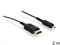 83269  Delock Cable High Speed HDMI with Ethernet A-male > micro D-male Slim 2 m