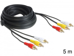 85027 Delock Cable Audio / Video 3 x RCA male / male 5 m